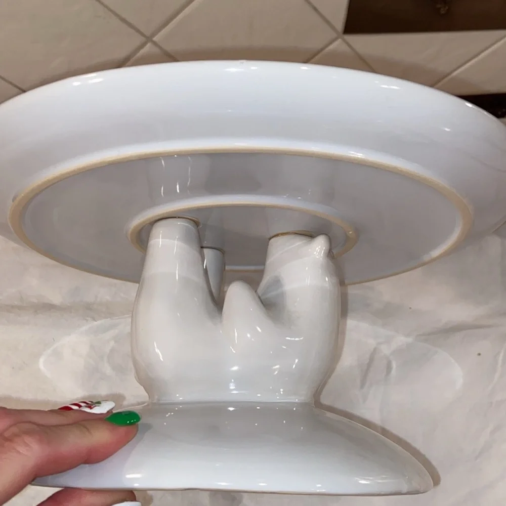 Like new west elm polar bear Cake Stand